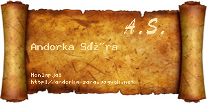 Andorka Sára névjegykártya
