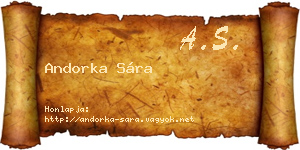 Andorka Sára névjegykártya