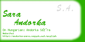 sara andorka business card